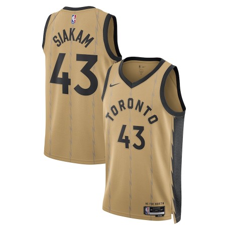 Dres Toronto Raptors Pascal Siakam Nike 2023-24 City Edition Zlato Swingman
